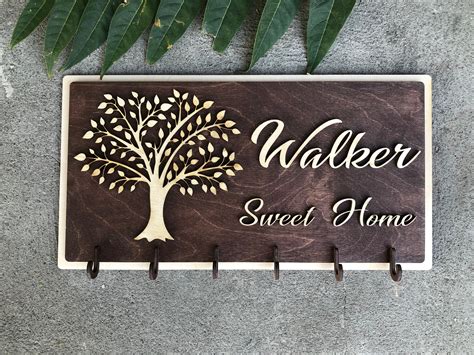 personalized deer key rack wall.